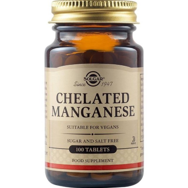Solgar Chelated Manganese 8mg, 100tabs