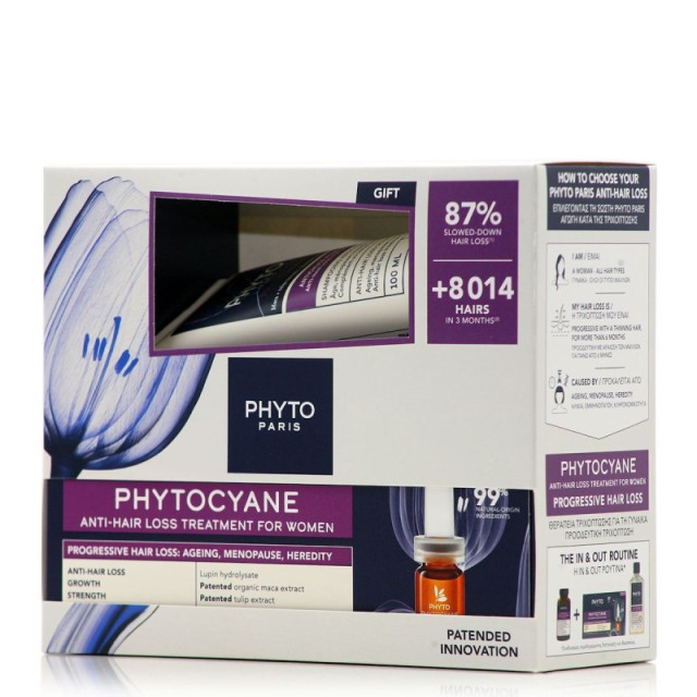 Phyto Promo Phytocyane Women Progressive Anti Hair Loss Αγωγή Κατά Της Προοδευτικής Τριχόπτωσης 12x5ml & Δώρο PhytoCyane Woman Shampoo 100ml