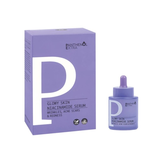 Panthenol Extra Glowy Skin Niacinamide Serum Πανίσχυρος Ορός με Νιασιναμίδη 4% και Υαλουρονικό Οξύ 30ml
