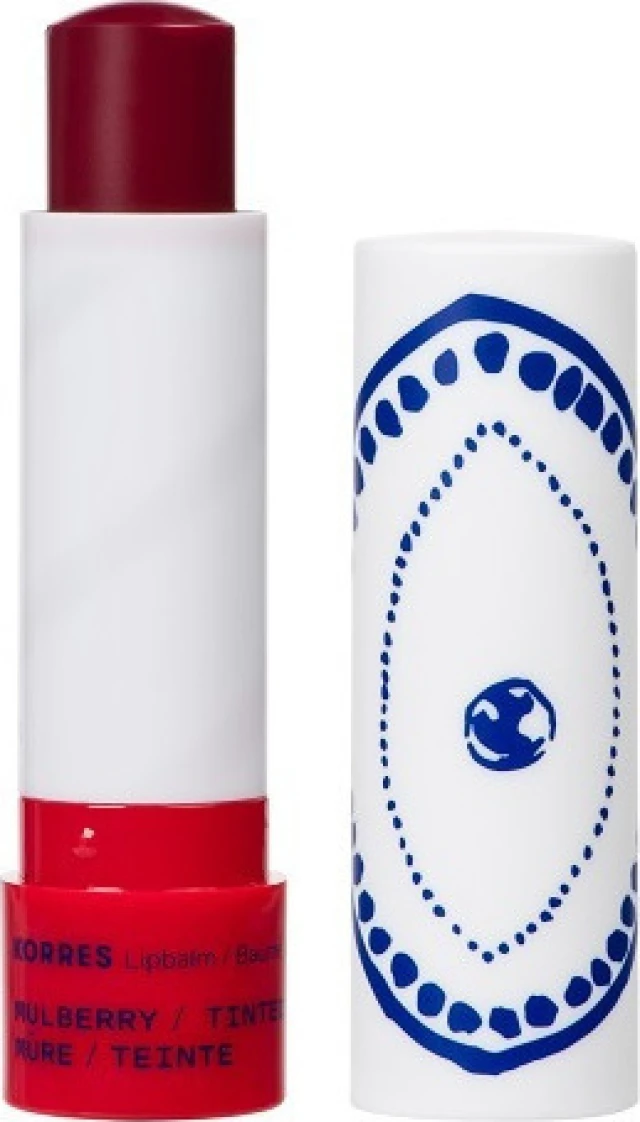 Korres Lip Balm Mulberry Tinded Ενυδατική Φροντίδα για τα Χείλη Κόκκινα Μούρα με Χρώμα, 4.5g