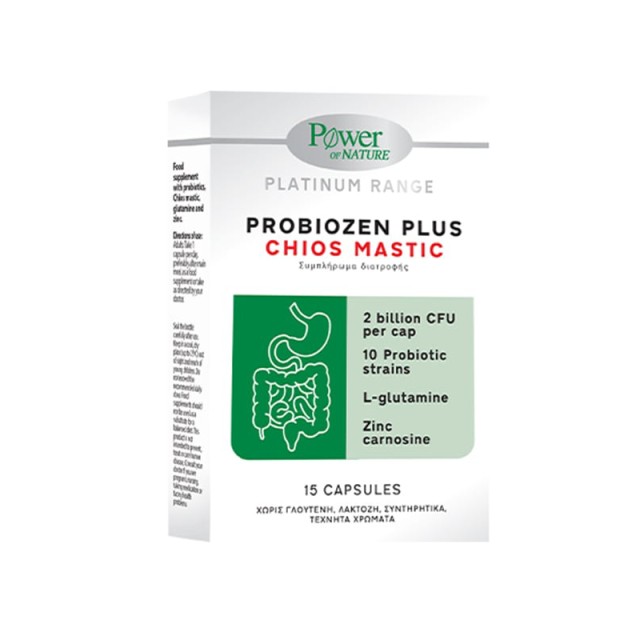 Power Health Platinum Probiozen Plus Chios Mastic Συμπλήρωμα για Καλή Λειτουργία του Γαστρεντερικού Συστήματος, 15caps