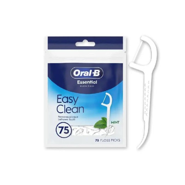 Oral-B Easy Clean Floss Picks Οδοντικό Νήμα Με Λαβή Μέντα 75τμχ