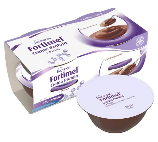 Nutricia Creme Protein Ειδικό Συμπλήρωμα Διατροφής Σοκολάτα 4 x 125gr