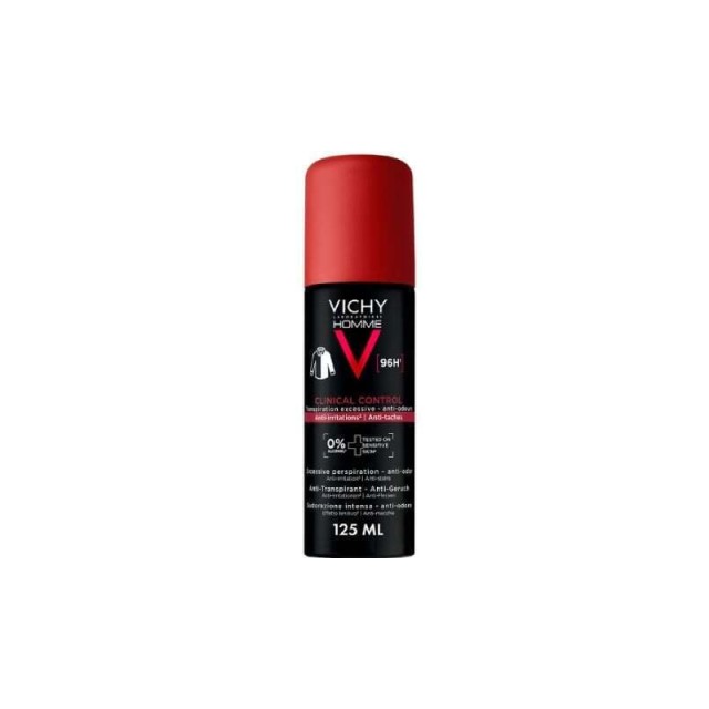 Vichy Homme Clinical Control Αποσμητικό Σπρέι για 96ώρες Προστασίας, 125ml