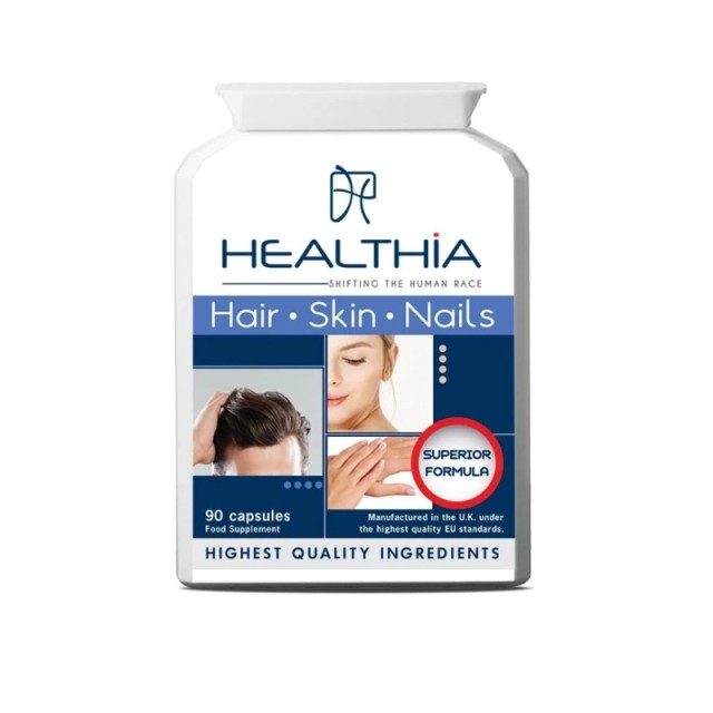 Healthia Hair Skin & Nails Συμπλήρωμα Διατροφής Για Μαλλιά - Δέρμα & Νύχια 90 Κάψουλες