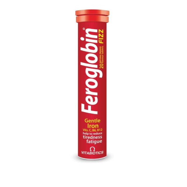 Vitabiotics Feroglobin Fizz Αναβράζων Συμπλήρωμα Σιδήρου & Φυλλικού Οξέως, 20 tabs