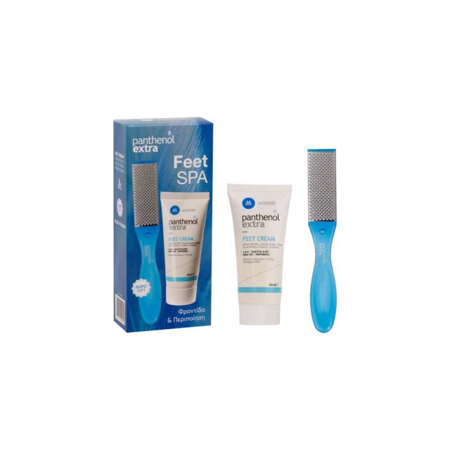 Panthenol Extra PROMO PACK Feet Spa Απολεπιστική Κρέμα Ποδιών 60ml & Ράσπα Ποδιών 1τμχ