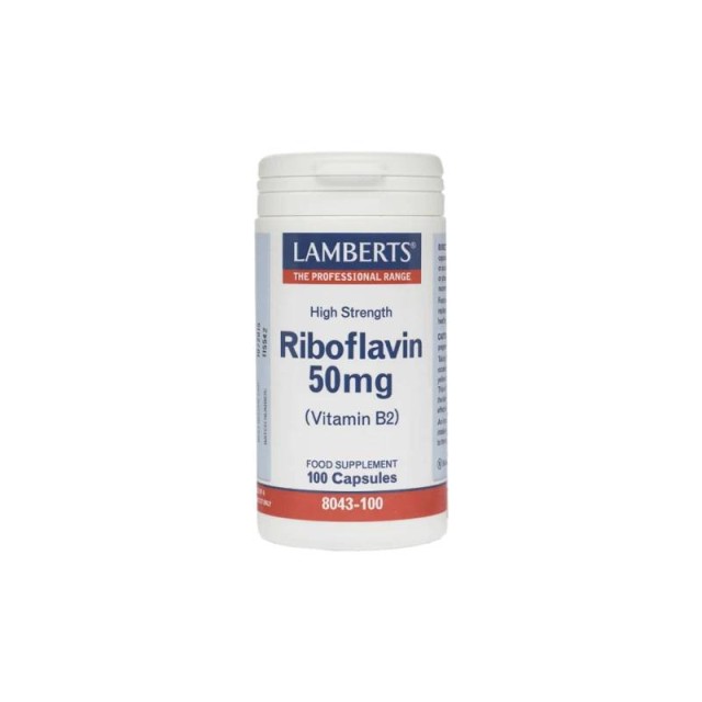 Lamberts Riboflavin 50mg (Vitamin B2) 100 κάψουλες