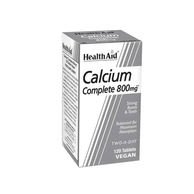 Health Aid Calcium Complete 800mg Συμπλήρωμα Διατροφής Ασβεστίου για Υγιές Μυοσκελετικό & Νευρικό Σύστημα 120 Ταμπλέτες