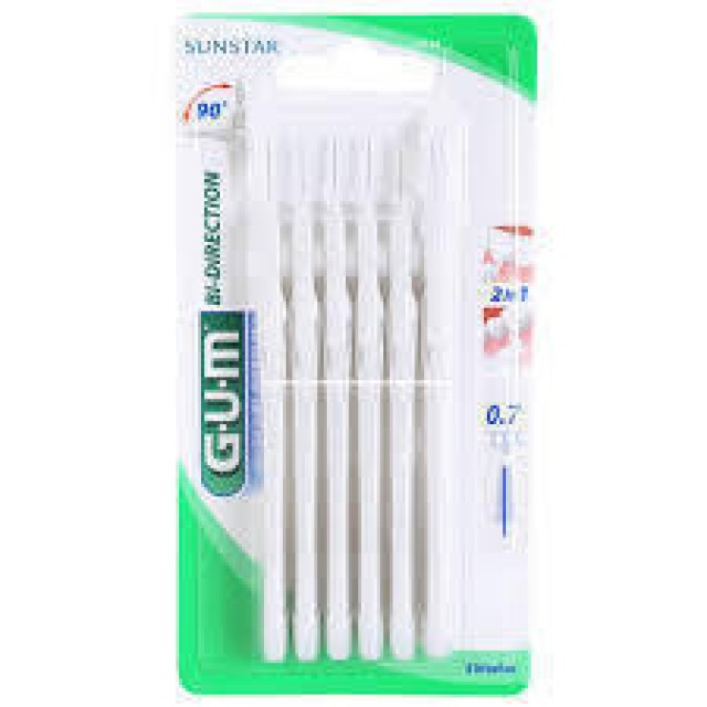 Gum Bi-Directional Ultra-Micro 0,7 Μεσοδόντια βουρτσάκια για Αποτελεσματική Αφαίρεση της Πλάκας 6τμχ (2114)