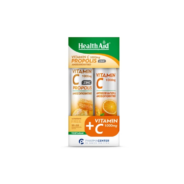 Health Aid Promo Vitamin C Propolis Zinc, 20 Αναβράζοντα Δισκία & Vitamin C 1000mg, 20 Αναβράζοντα Δισκία