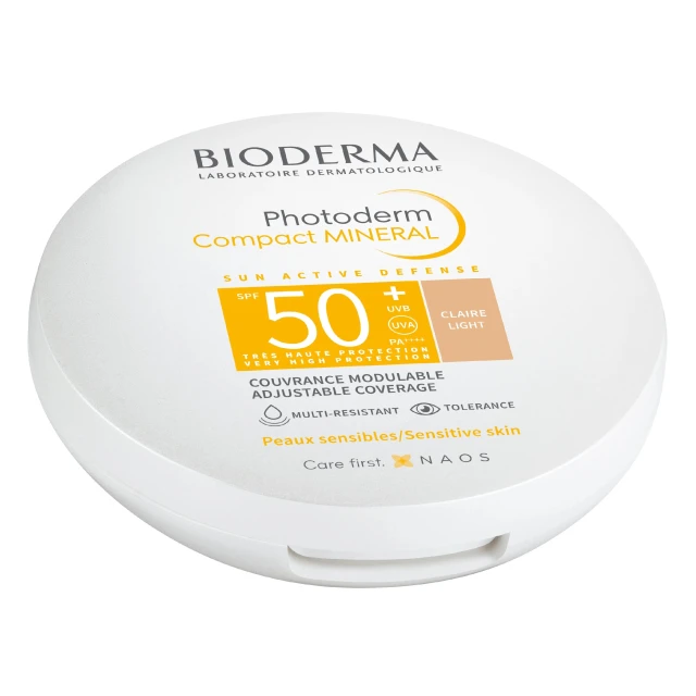 Bioderma Photoderm Compact Mineral Αδιάβροχη Αντηλιακή Πούδρα Προσώπου SPF50 με Χρώμα Light 10gr