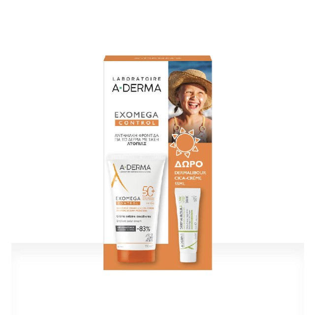 A-Derma Promo Exomega Solair Creme Spf50 Αντηλιακό για Πρόσωπο & Σώμα 150ml & Dermalibour Cica-Cream Εξυγιαντική Επανορθωτική Κρέμα 15ml