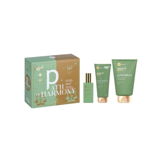 Panthenol Extra Promo Pack Path of Harmony Pure Nature 3in1 Cleanser 200ml & Pure Nature Body Milk 100ml & Eau De Toilette 50ml
