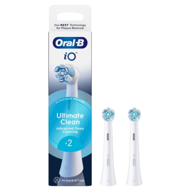 Oral-B iO Ultimate Clean White Κεφαλές Βουρτσίσματος, 2 Ανταλλακτικά