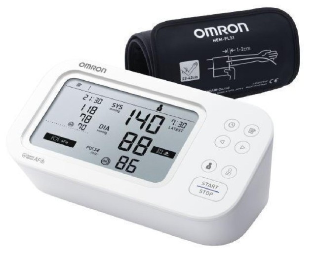 Omron M6 Comfort AFib Automatic Upper Arm Blood Pressure Monitor Πιεσόμετρο Μπράτσου με Ανίχνευση Κολπικής Μαρμαρυγής HEM-7380-E 1 Τεμάχιο