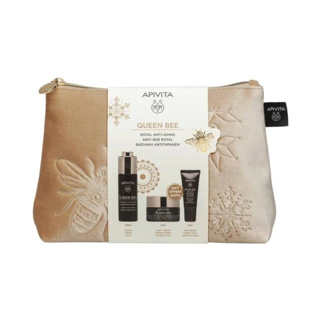 Apivita Queen Bee Promo Absolute Anti-Aging & Redefining Serum 30ml & Δώρο Regenerating Light Texture Cream 15ml & Δώρο Reviving Eye Cream 5ml & Δώρο Νεσεσέρ
