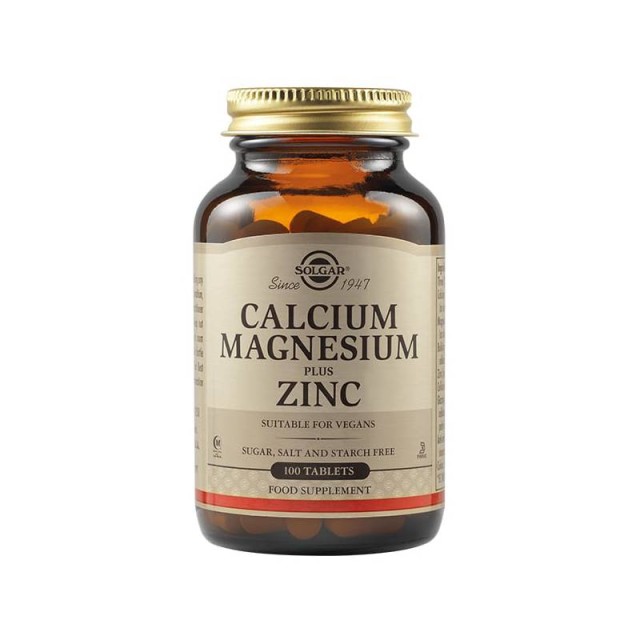 Solgar Calcium Magnesium Plus Zinc, 100tabs