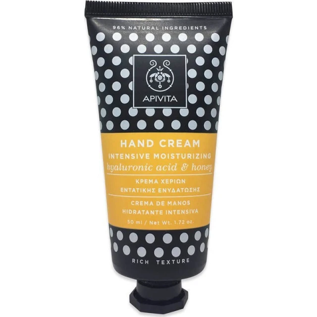 Apivita Hand Care Κρέμα Χεριών Εντατικής Ενυδάτωσης Πλούσιας Υφής με Υαλουρονικό Οξύ & Μέλι 50ml