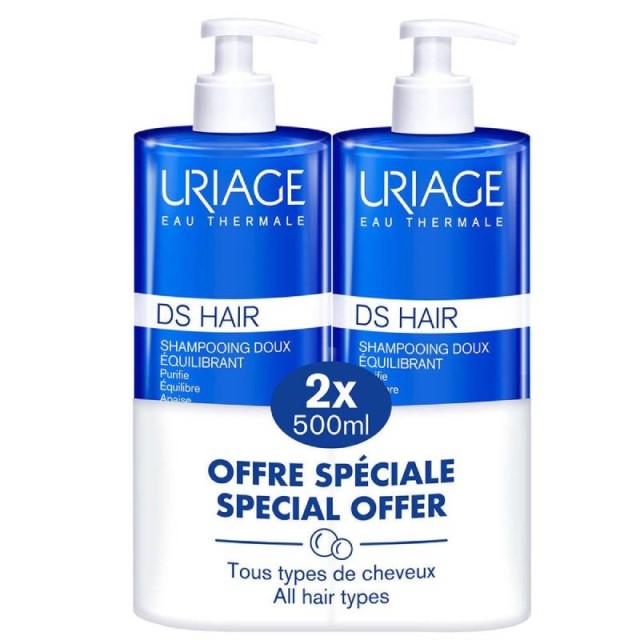 Uriage Promo DS Hair Soft Balancing Shampoo, 2x500ml