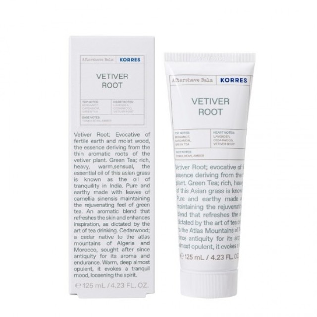KORRES AFTER SHAVE BALM VETIVER ROOT/ GREEN TEA/ CEDARWOOD 125ML BOX