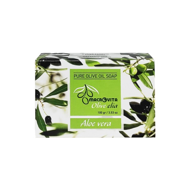 Macrovita Pure Oilve Oil Soap Σαπούνι Ελιάς σε Πλάκα Αλόη Βέρα, 100g