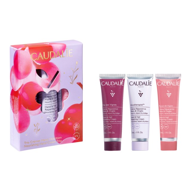 Caudalie Nourishing Hand Cream Trio with The Des Vignes, 30ml & Vinotherapist, 30ml & Rose de Vigne, 30ml