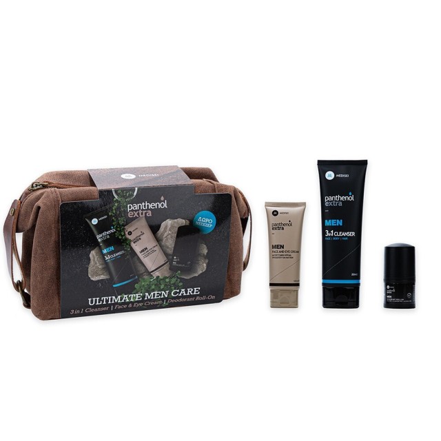 Medisei Panthenol Extra Promo Men Ultimate Care Face & Eye Cream Ενυδατική Κρέμα Προσώπου & Ματιών 100ml & Deodorant Αποσμητικό Roll on 50ml & 3in1 Cleanser Σαμπουάν & Αφρόλουτρο 200ml