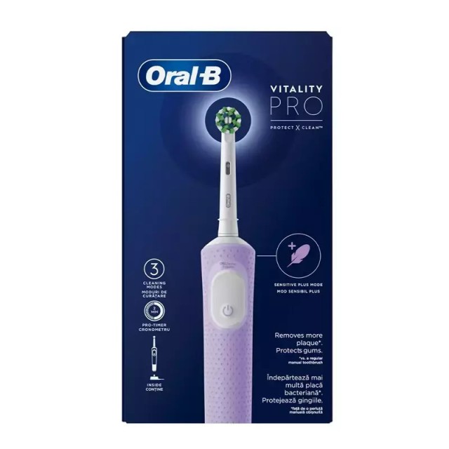 Oral-B Vitality Pro Lilac Ηλεκτρική Οδοντόβουρτσα Λιλά Χρώμα 1τμχ