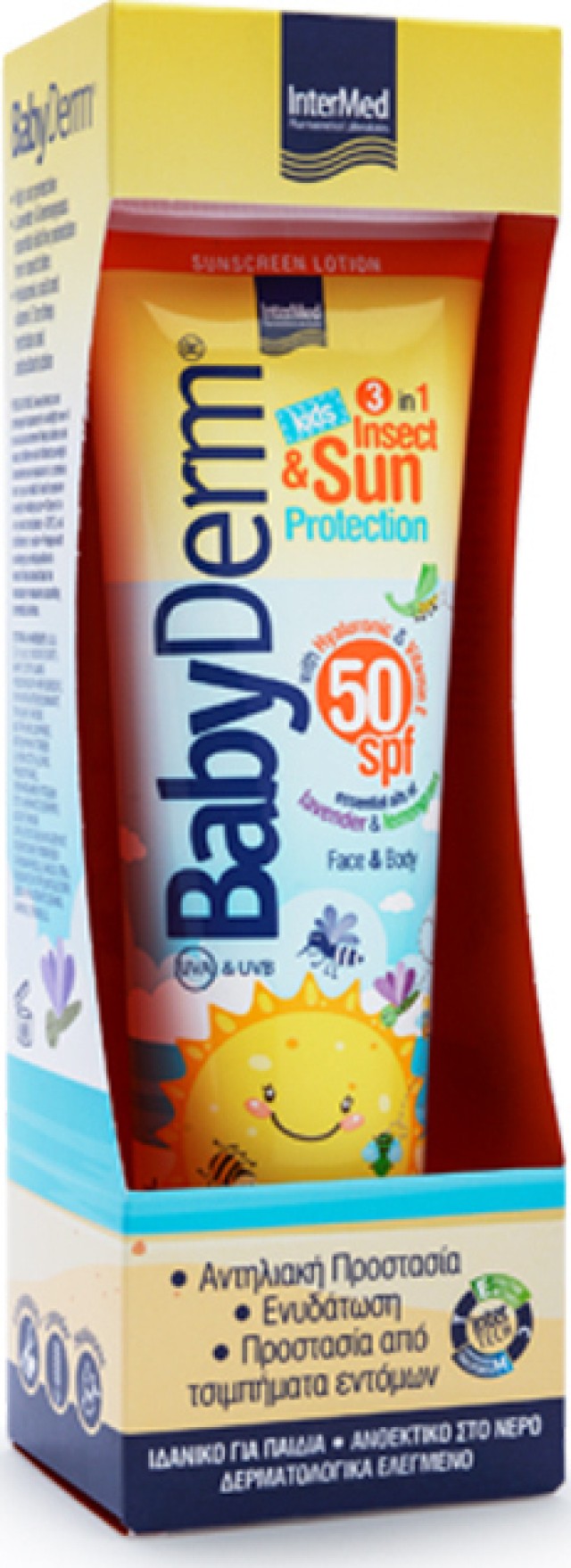 Intermed Βabyderm Kids 3 in 1 Insect & Sun Protection SPF50 300ml