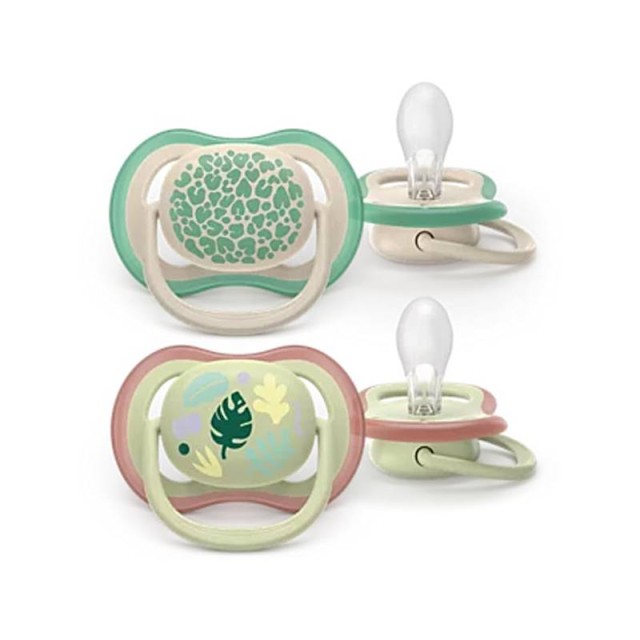 Philips Avent Ultra Air Colors of Nature 6-18m Ορθοδοντική Πιπίλα Σιλικόνης, 2τεμ