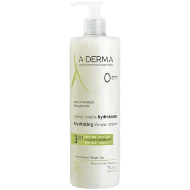 A-Derma Shower Gel Hydra-Protective Αφρόλουτρο για Ευαίσθητες Επιδερμίδες, 750ml