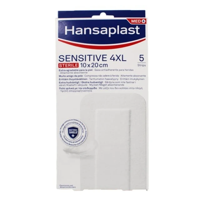 Hansaplast Sensitive Sterile 4XL Επιθέματα 10x20cm, 5τμχ