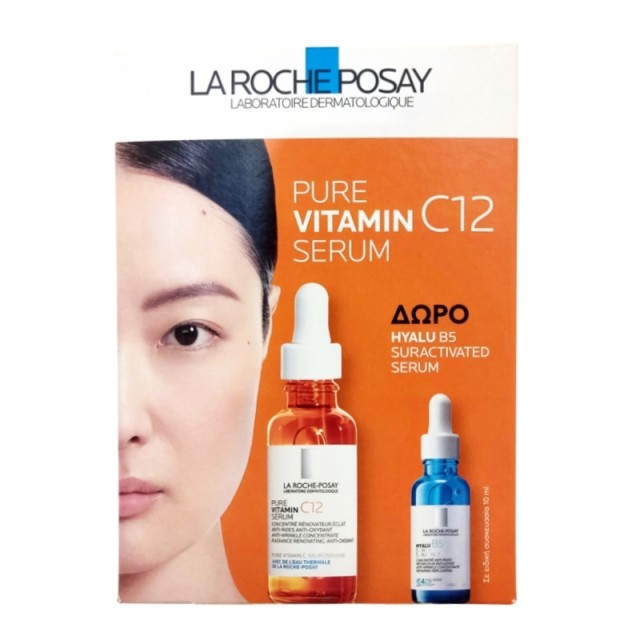 La Roche-Posay Promo Pure Vitamin C12 Serum Αντιρυτιδικός Ορός Λάμψης με Βιταμίνη C, 30ml & Δώρο Ηyalu B5 Suractivated Serum Ορός Επανόρθωσης & Αναπλήρωσης Όγκου, 10ml