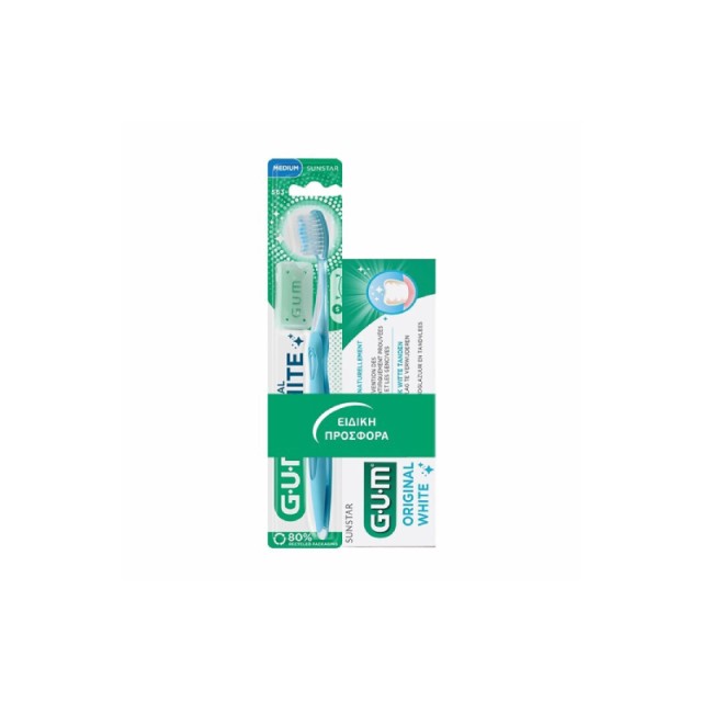 Gum Promo Original White Λευκαντική Οδοντόκρεμα, 75ml & Gum 563 Original White Medium Οδοντόβουρτσα, 1τεμ