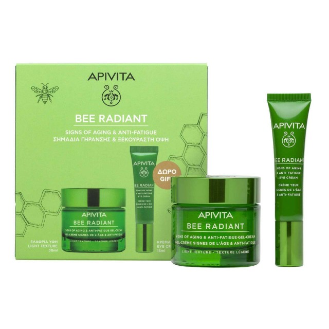 Apivita Promo Bee Radiant Signs Of Aging & Anti-Fatigue Gel-Cream Light Texture 50ml & Δώρο Eye Cream 15ml