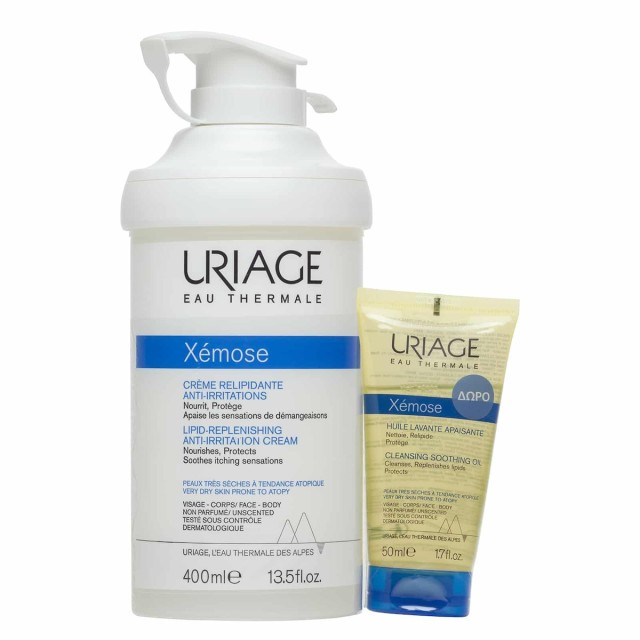 Uriage Promo Pack Xemose Anti-Irritation Cream 400ml & Δώρο Xemose Cleansing Soothing Oil 50ml