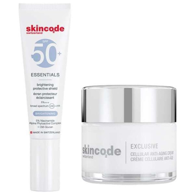 Skincode Exclusive Anti-Aging & Anti-Spot Kit με Cellular Anti-Aging Cream 50ml & Brightening Protective Shield Αντηλιακή Κρέμα SPF50+ 30ml
