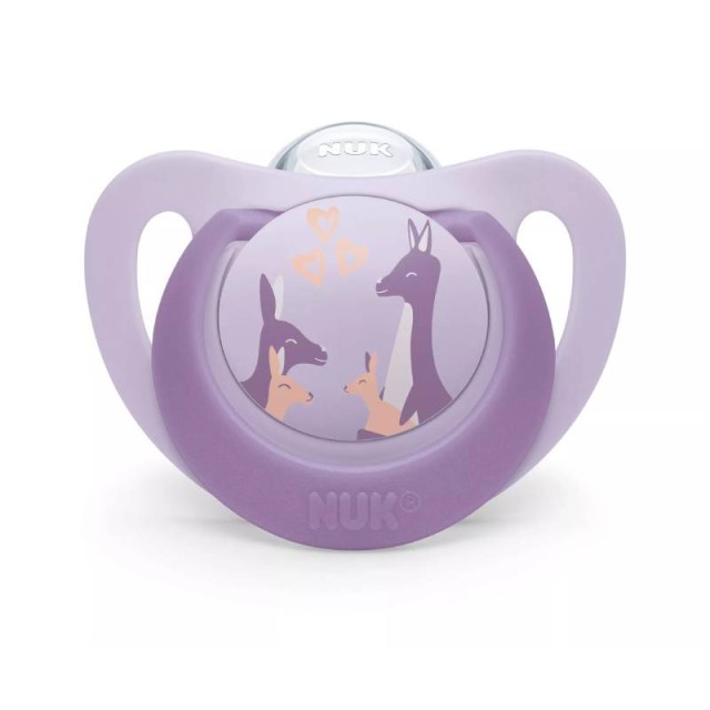 Nuk First Choice Ορθοδοντική Πιπίλα Σιλικόνης με Θήκη 6-18m Καγκουρό, 1 Τεμάχιο