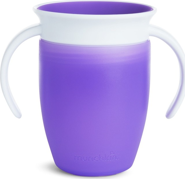Munchkin Miracle Trainer Cup Παιδικό Ποτηράκι Miracle 360° από Πλαστικό Μπλε 207ml για 6m+ - Μωβ