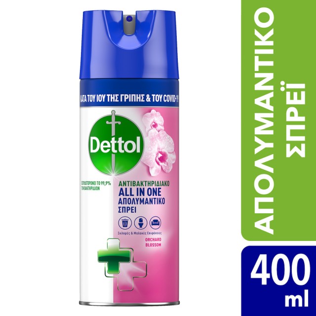 Dettol Spray Orchard Blossom Απολυμαντικό Αντιβακτηριδιακό Σπρέι, 400ml