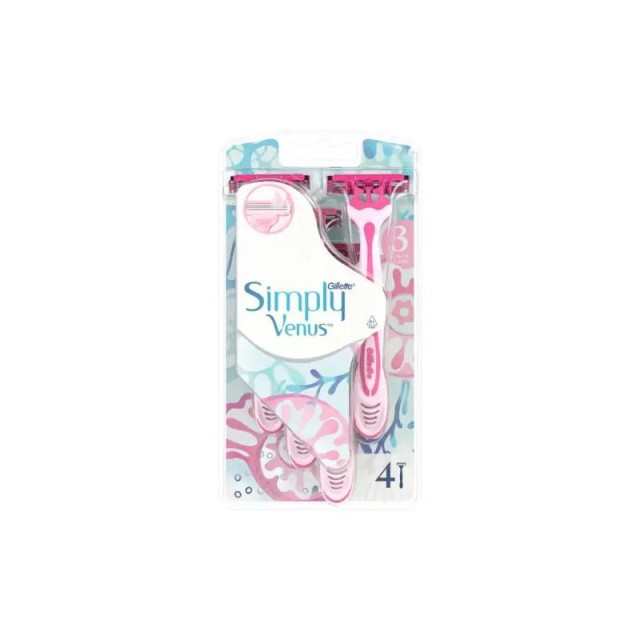 Gillette Venus Simply 3 Ξυραφάκια Μίας Χρήσης για Γυναίκες 4 Τεμάχια