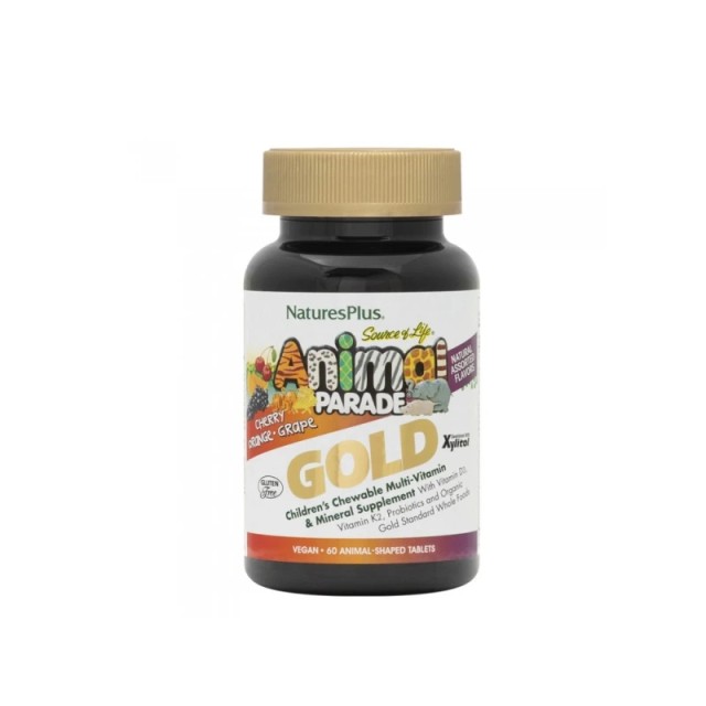 Natures Plus Animal Parade Πολυβιταμινούχος Φόρμουλα Gold Cherry, Orange & Grape 60 Μασώμενες Ταμπλέτες