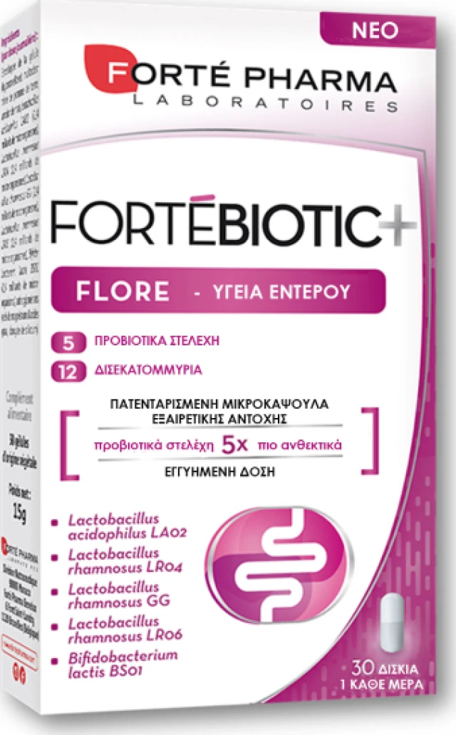 Forte Pharma ForteBiotic+ Flore 30 Κάψουλες - Συμπλήρωμα Διατροφής Για Την Υγεία Του Εντέρου