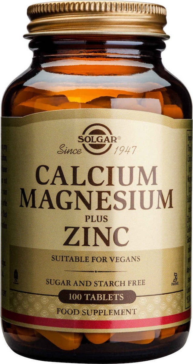 SOLGAR CALCIUM MAGNESIUM + ZINC tabs 100s