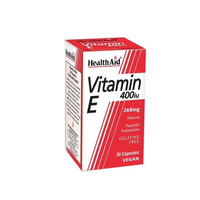 Health Aid Vitamin E 400IU Συμπλήρωμα με Αντιοξειδωτική Βιταμίνη Ε για Προστασία του Δέρματος 30 Κάψουλες