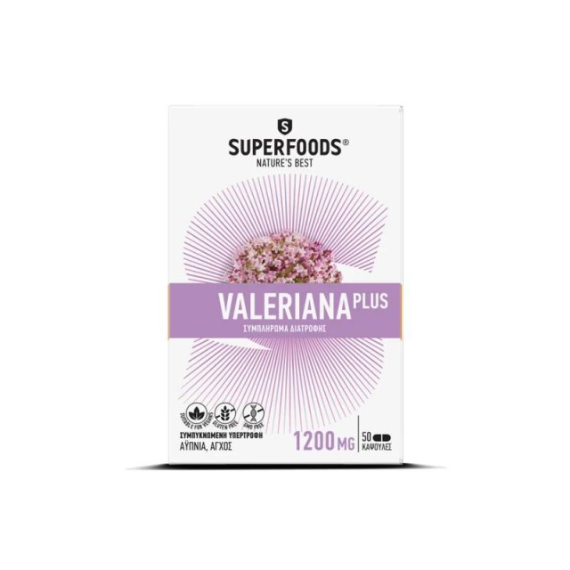 Superfoods Βαλεριάνα Plus 1200mg 50 Κάψουλες