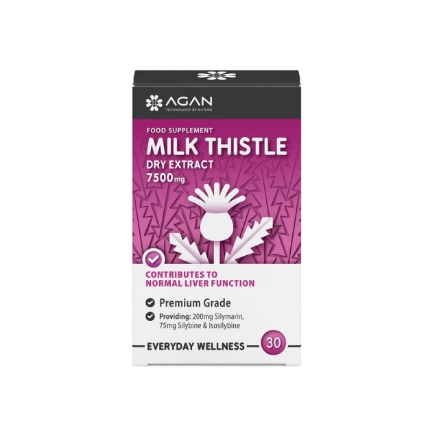 Agan Milk Thistle Dry Extract 7500mg Με Εκχύλισμα Γαϊδουράγκαθου 30tabs