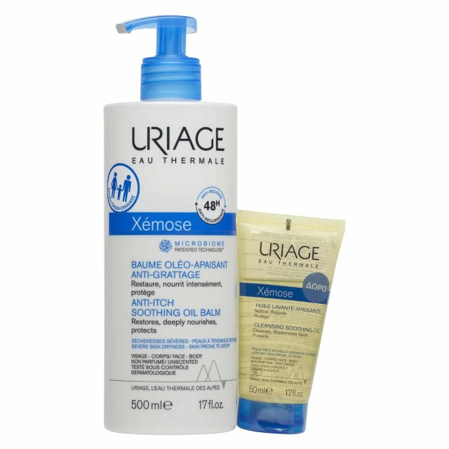 Uriage Promo Pack Xemose Soothing Oil Balm 500ml & Δώρο Xemose Cleansing Soothing Oil 50ml