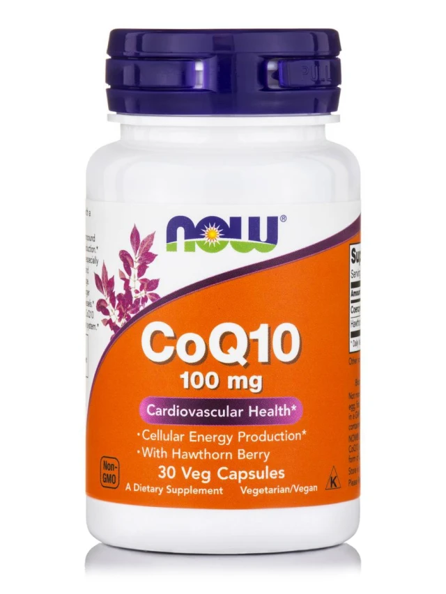 Now Co Q10 100 mg with Hawthorn Berry Vegetarian 30 Vcaps